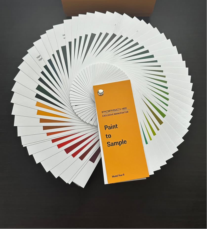 Porsche Exclusive Manufaktur  Colour Fan (Model Year R 2024) Dealership Exclusive Paint To Sample Configuration Colour Booklet