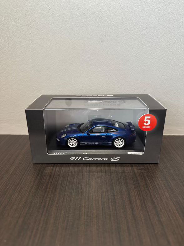 Rare Porsche 912 (991) Carrera 4S Aquablue metallic 1:43 5 millions facebook fans 