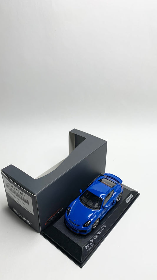 Porsche Cayman GT4 Voodoo Blue Minichamps CA04316074 1:43