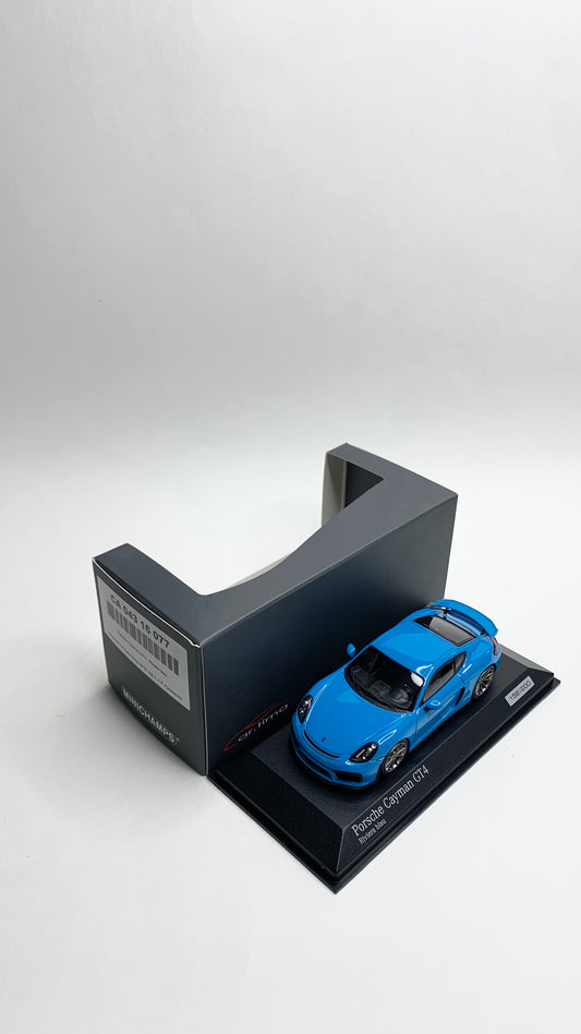 Porsche Cayman GT4 Riviera Blue Minichamps CA04316077 1:43