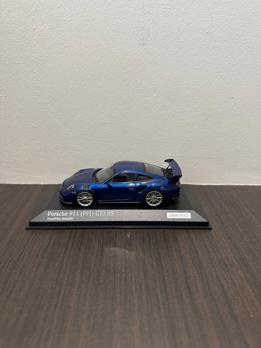 Porsche 911 type 991 GT3 RS Paint To Sample Aquablue Metallic  Cartima 1/43 Minichamps